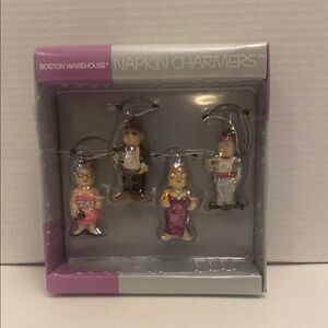 Boston Warehouse 2000 Or Bust Napkin 4 pc Charmers Set